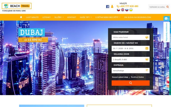 Screenshot of beachtravel.cz