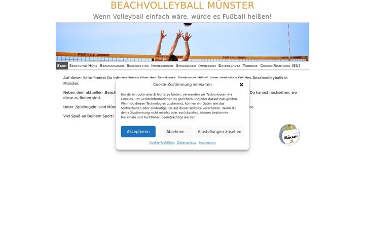 Screenshot of beachvolleyballmuenster.de