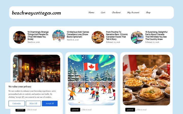 Screenshot of beachwaycottages.com