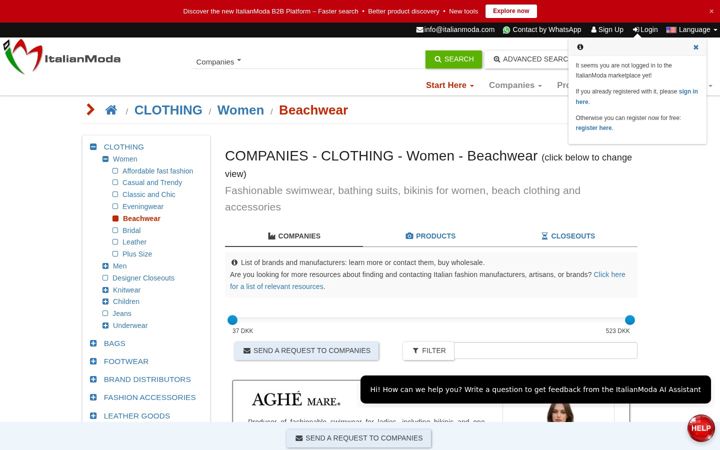 Screenshot of beachwear.it