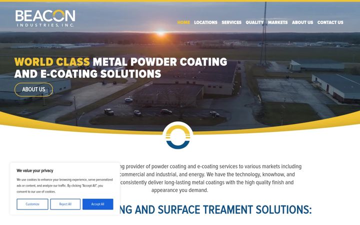 Screenshot of beacon-industries.com