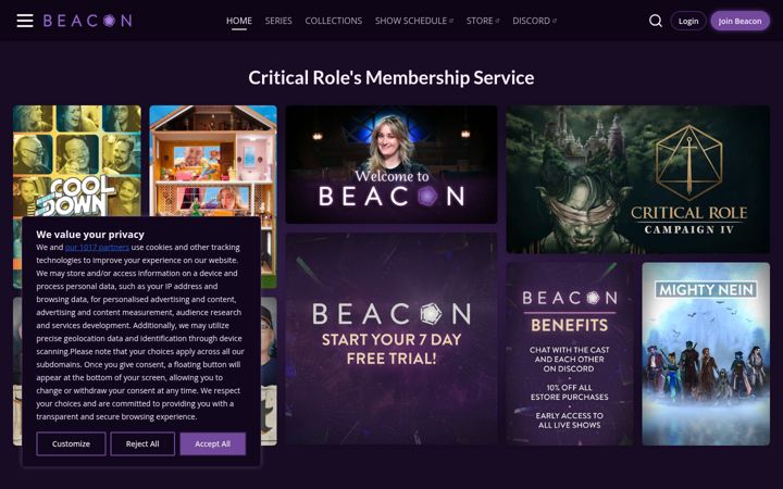 Screenshot of beacon.tv