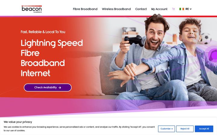 Screenshot of beaconbroadband.ie