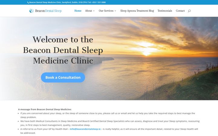 Snimka zaslona za beacondentalsleep.ie
