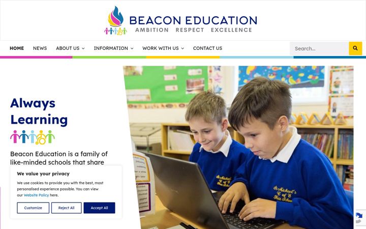 Screenshot von beaconedu.uk