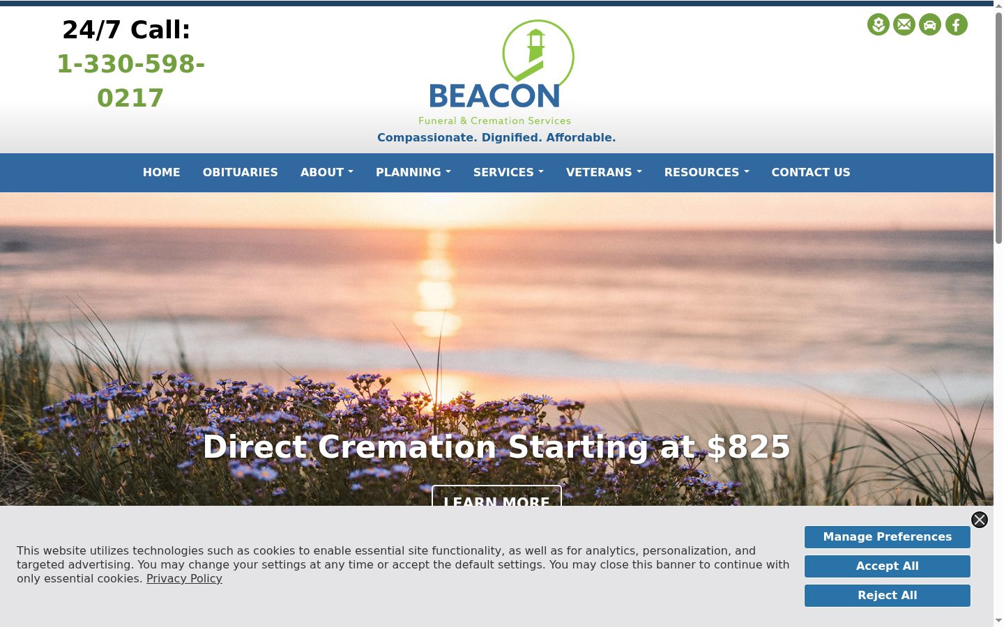 Screenshot of the consent banner shown before any interaction
