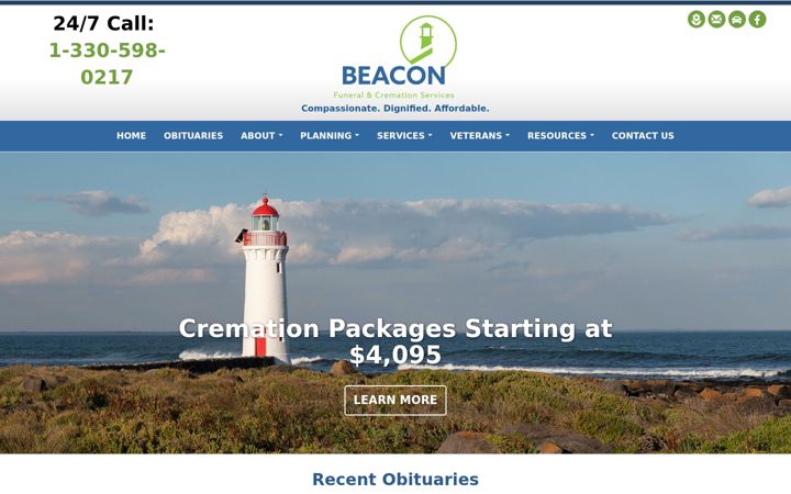 Screenshot of beaconfuneral.com
