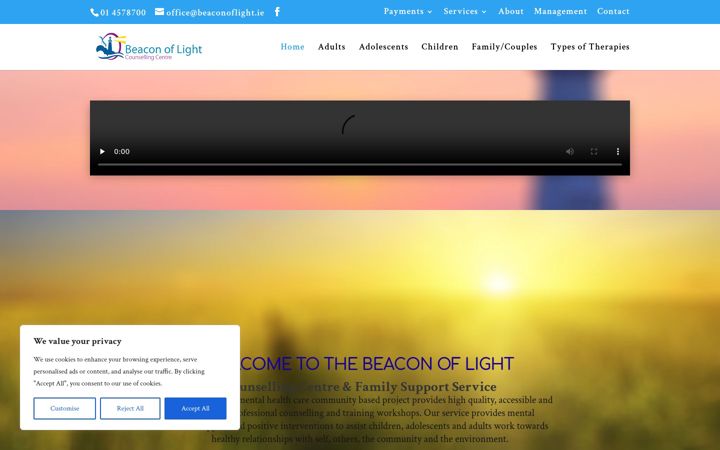 Screenshot of beaconoflight.ie