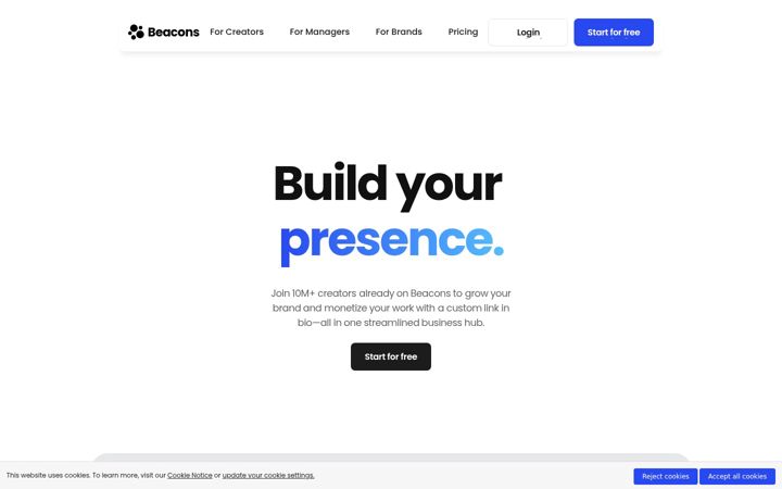 Screenshot of beacons.page
