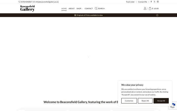 Screenshot of beaconsfieldgallery.co.uk