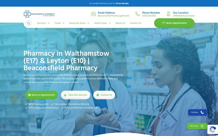 Screenshot of beaconsfieldpharmacy.co.uk