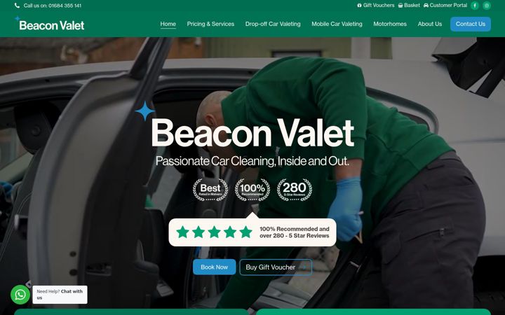 Captura de pantalla de beaconvalet.co.uk
