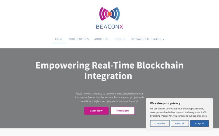 Screenshot of beaconx.app