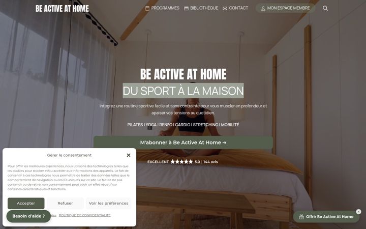 Screenshot of beactiveathome.com