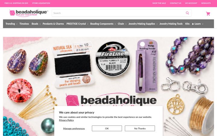 Snímek obrazovky beadaholique.com