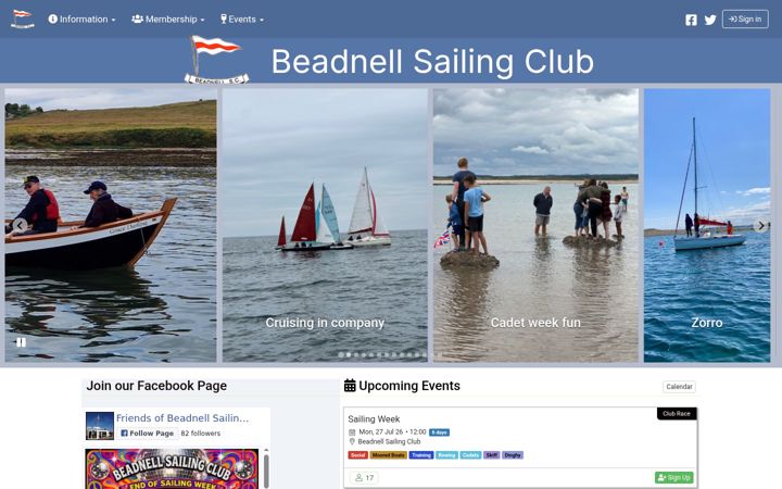 Captura de pantalla de beadnellsailingclub.co.uk