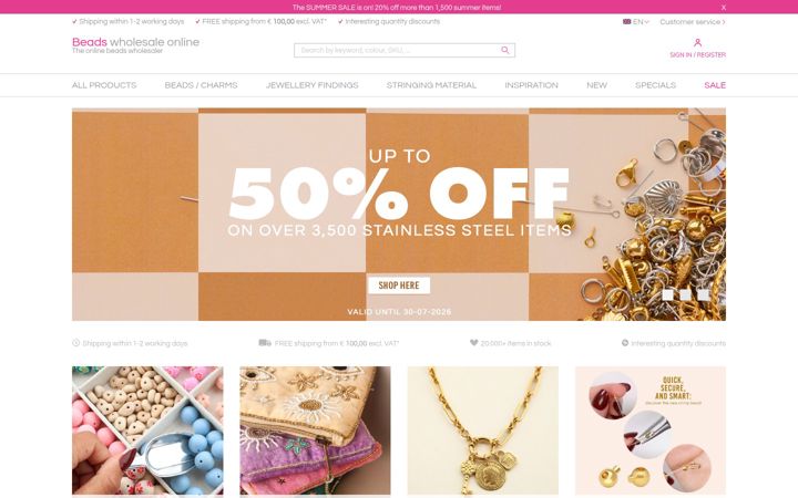 Screenshot of beads-wholesale-online.com
