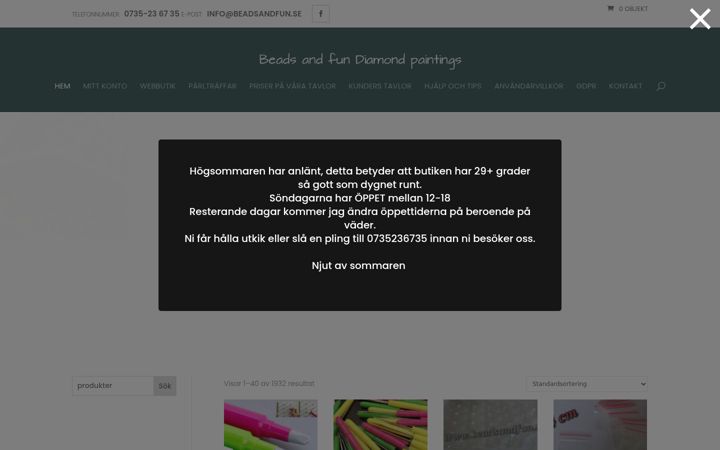 Screenshot of beadsandfun.se
