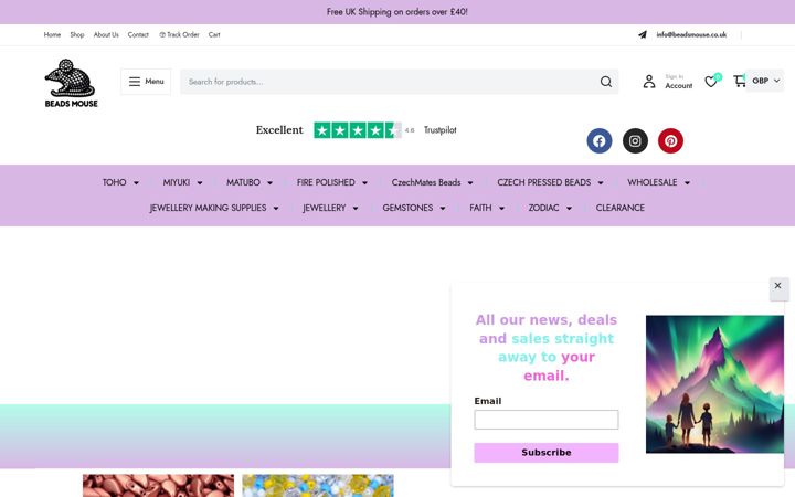 Screenshot of beadsmouse.co.uk