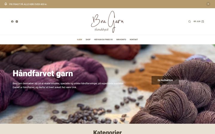 Screenshot of beagarn.dk