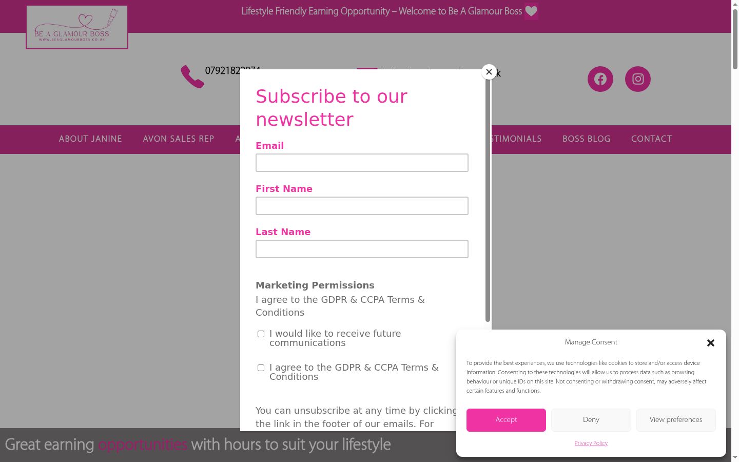 Screenshot of the consent banner shown before any interaction