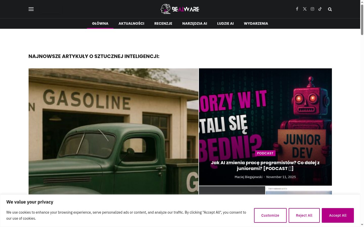 Screenshot tal-banner tal-kunsens muri qabel kwalunkwe interazzjoni