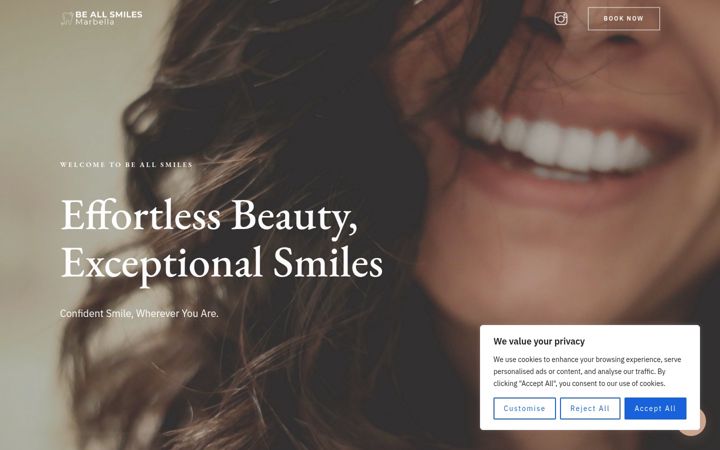 Screenshot of beallsmilesmarbella.com