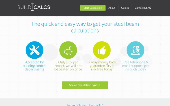 Screenshot of beamcalculation.co.uk