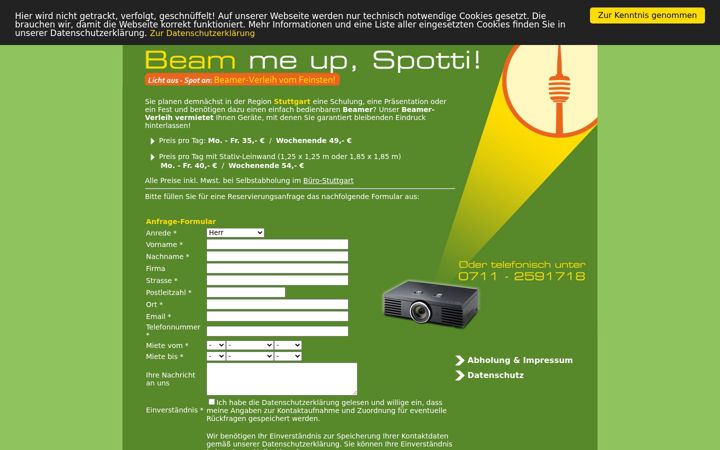 Screenshot of beamer-stuttgart.eu