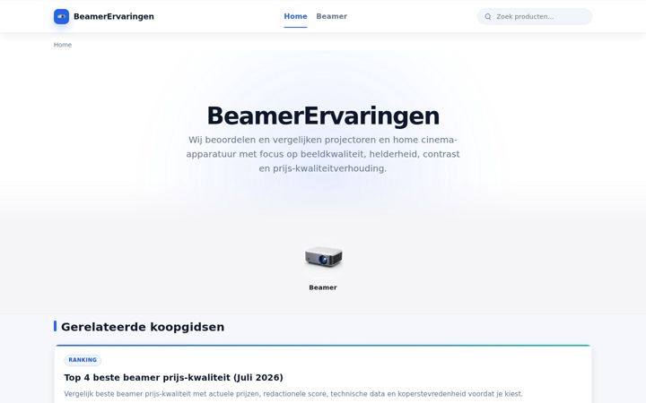 Screenshot of beamerervaringen.nl