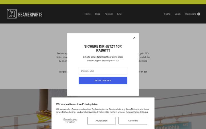 Screenshot of beamerparts-3d.de