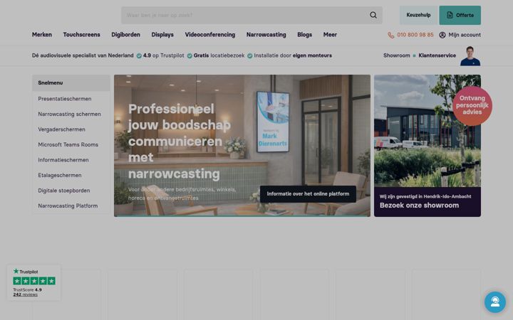 Screenshot ta' beamers-en-touchscreens.nl