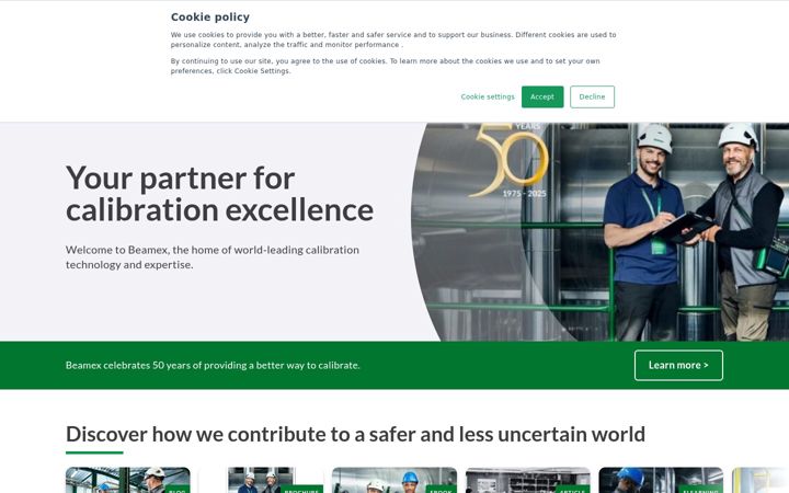 Screenshot of beamex.com