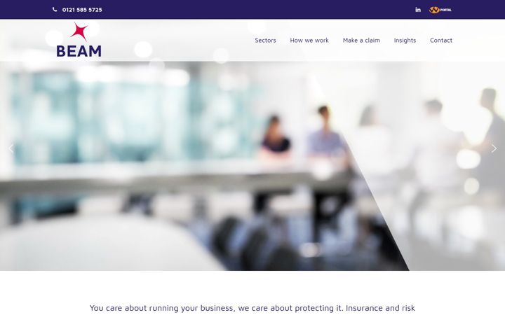 Screenshot of beaminsure.co.uk