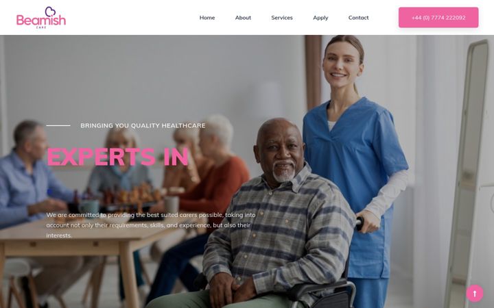 Screenshot of beamishcare.com