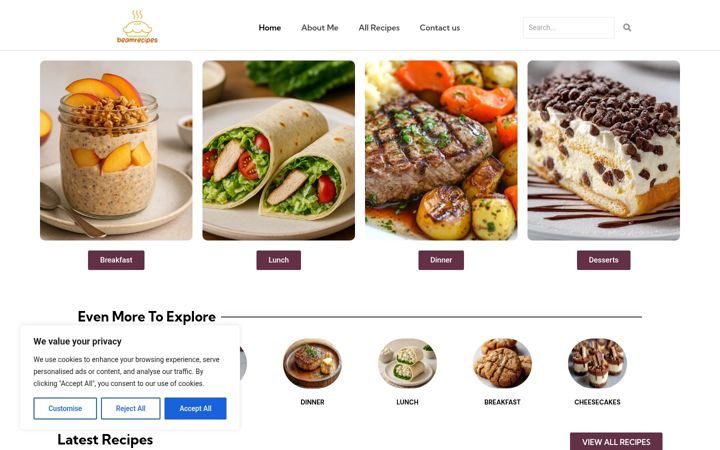 Screenshot of beamrecipes.com