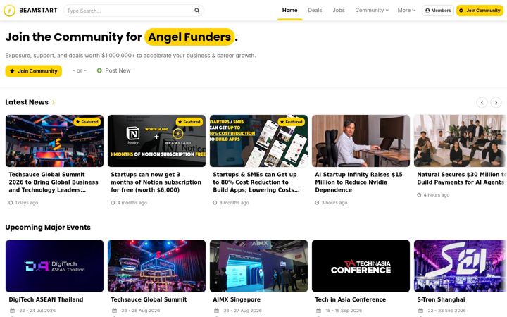 Screenshot of beamstart.com