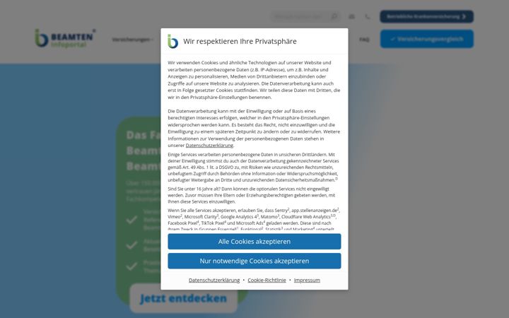 Screenshot of beamten-infoportal.de