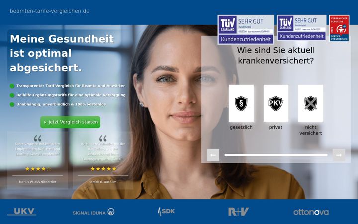 Screenshot του beamten-tarife-vergleichen.de