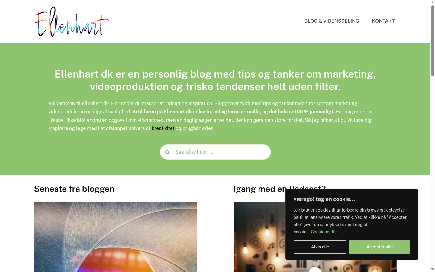 Screenshot of the consent banner shown before any interaction