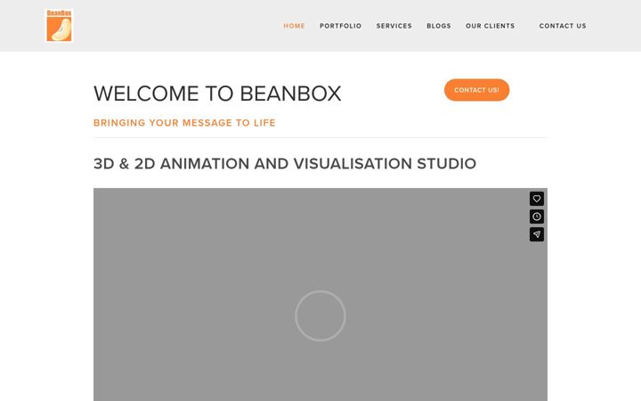 Ekrano kopija beanboxanimation.co.uk