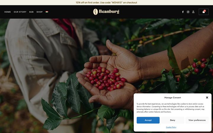 Screenshot of beanburg.co