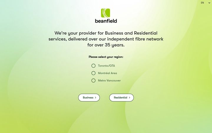 Screenshot ta' beanfield.com