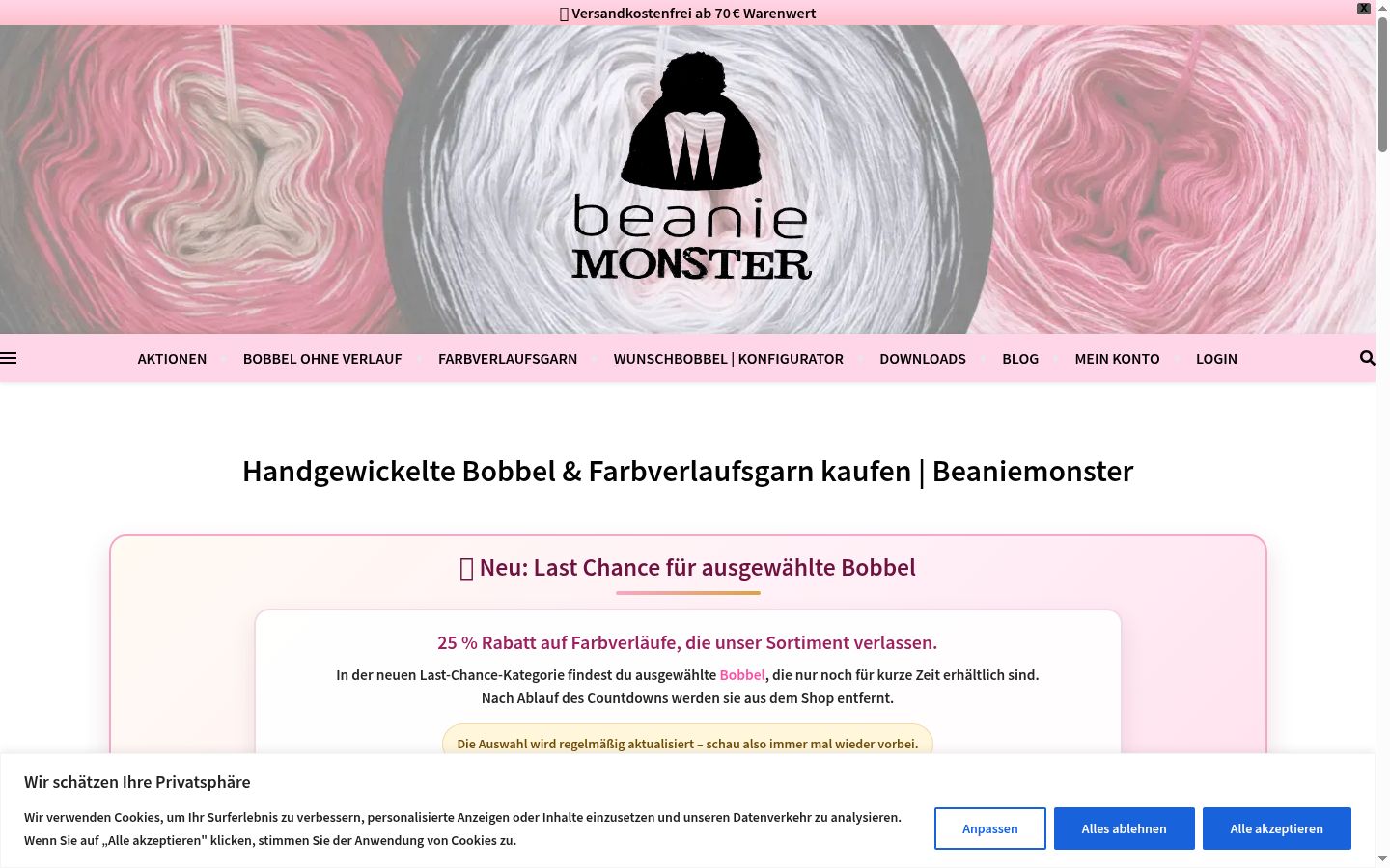 Capture d'écran de la bannière de consentement affichée avant toute interaction