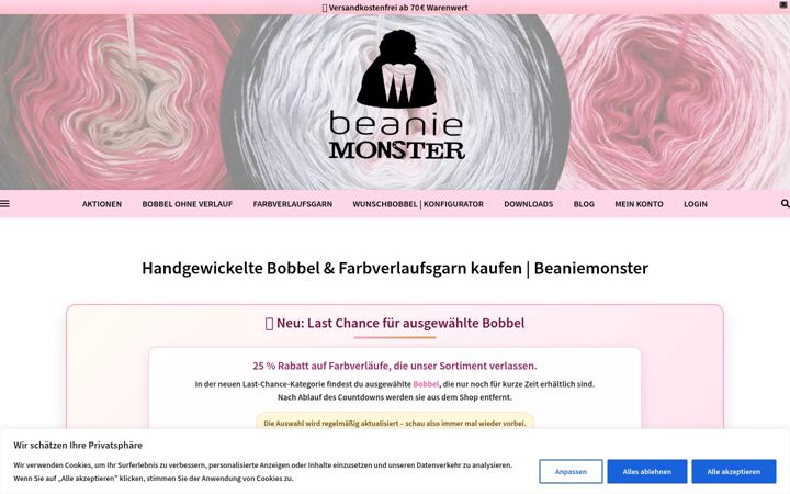 Screenshot του beaniemonster.de