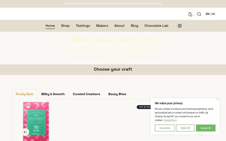 Screenshot of beantobite.dk