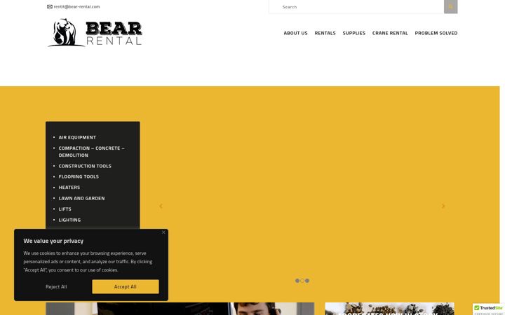 Screenshot of bear-rental.com