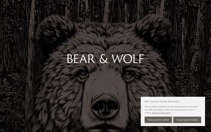 Screenshot of bearandwolf.dk