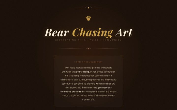 Screenshot of bearchasingart.com