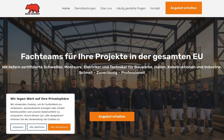 Screenshot of bearcompany.eu